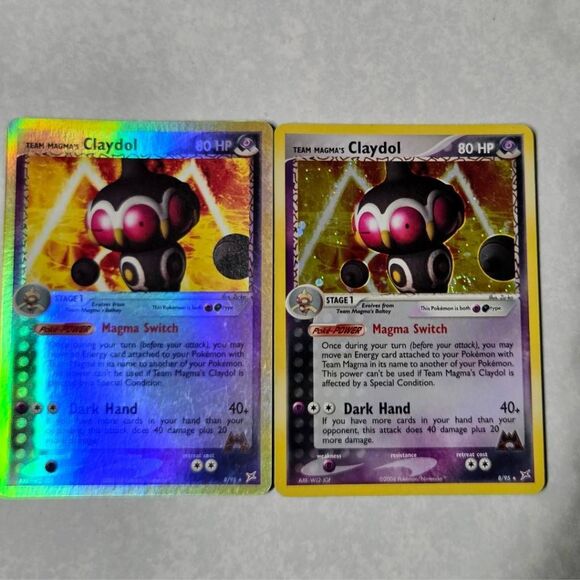 Pokémon Team Magma’s Claydol ex 8/95- Reverse Holo + Cosmo Holo -2004 Rare Cards - Picture 1 of 9
